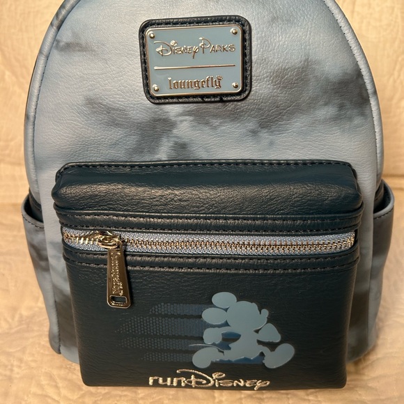 Disney Parks RunDisney Blue Tie Dye Loungefly Backpack  w stickers?NWT Last One main image 6